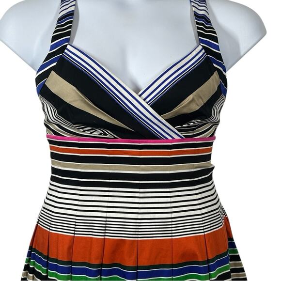 Calvin Klein Multicolor Striped Fit & Flare Midi Dress Size 4 - Picture 3 of 12